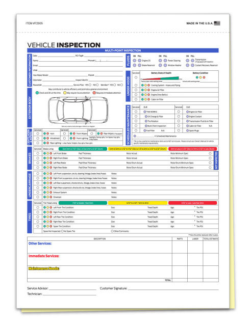 72905 • Multi-Point Inspection Forms